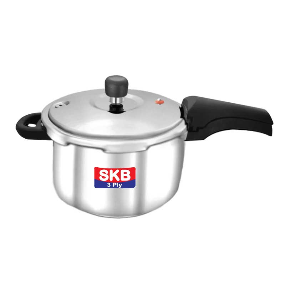 SKB Stainless Steel 3 Ply Long Handle Pressure Cooker - 3 Liter - Silver - PC 4007