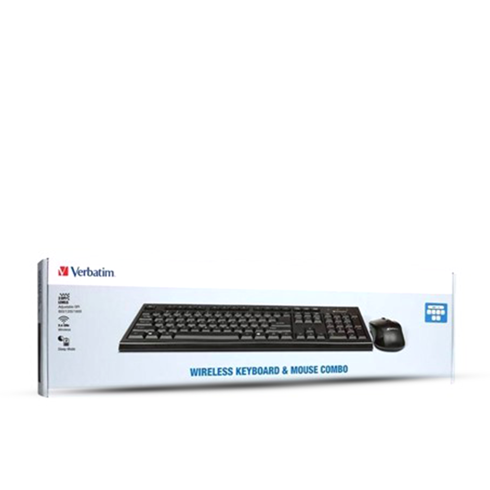 VERBATIM Wireless Combo Keyboard and Mouse - Black - 66519