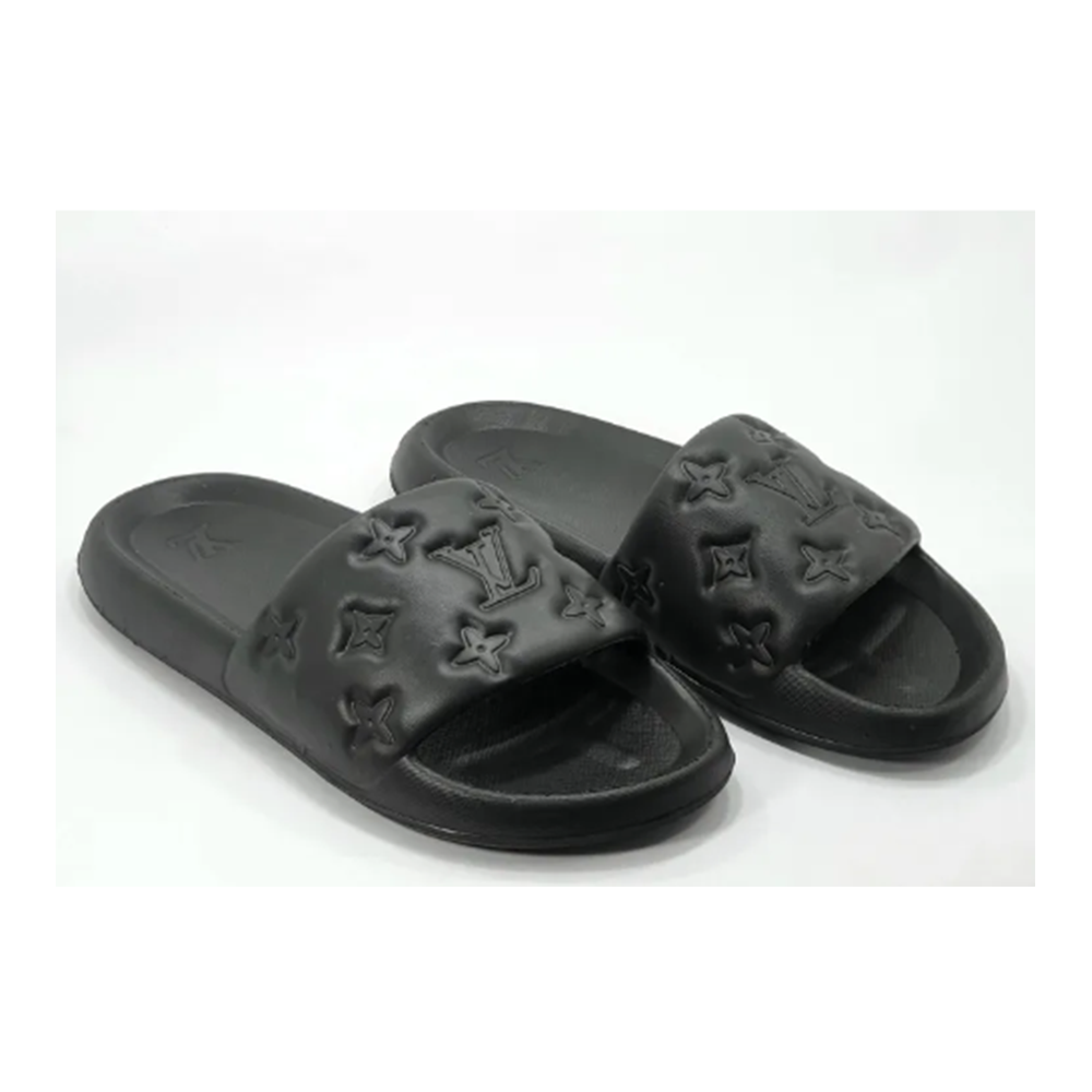 LV Waterfront Mule Slides for Men Black