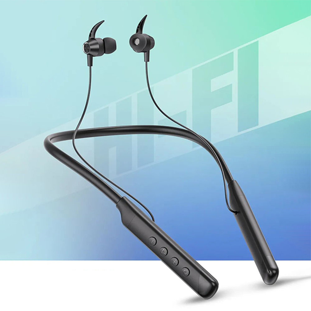 Aspor A612 Wireless Bluetooth Neckband Earphone - Black