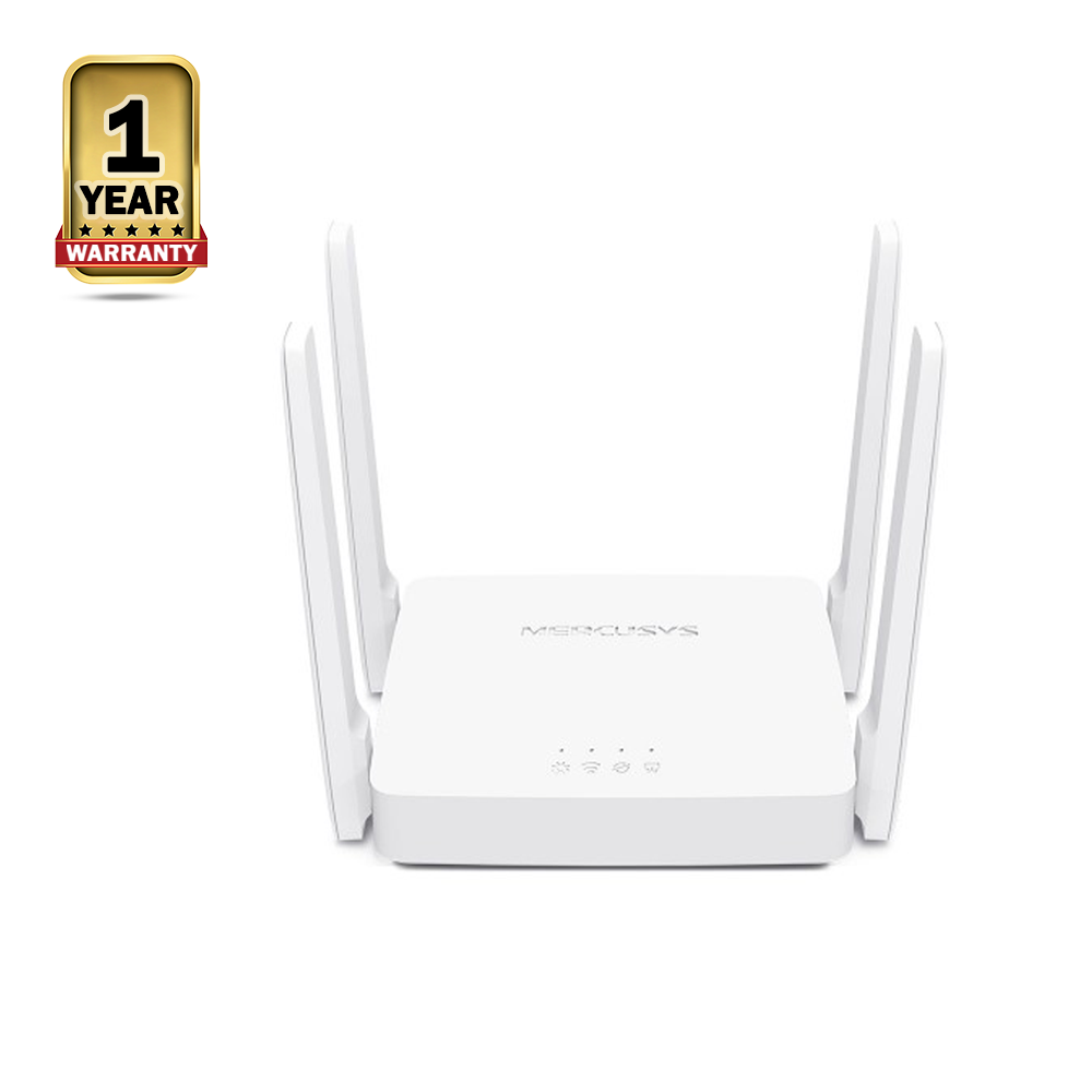 Mercusys AC10 AC1200 1200mbps 4 Antenna Dual Band Wifi Router - White - bgwi-059