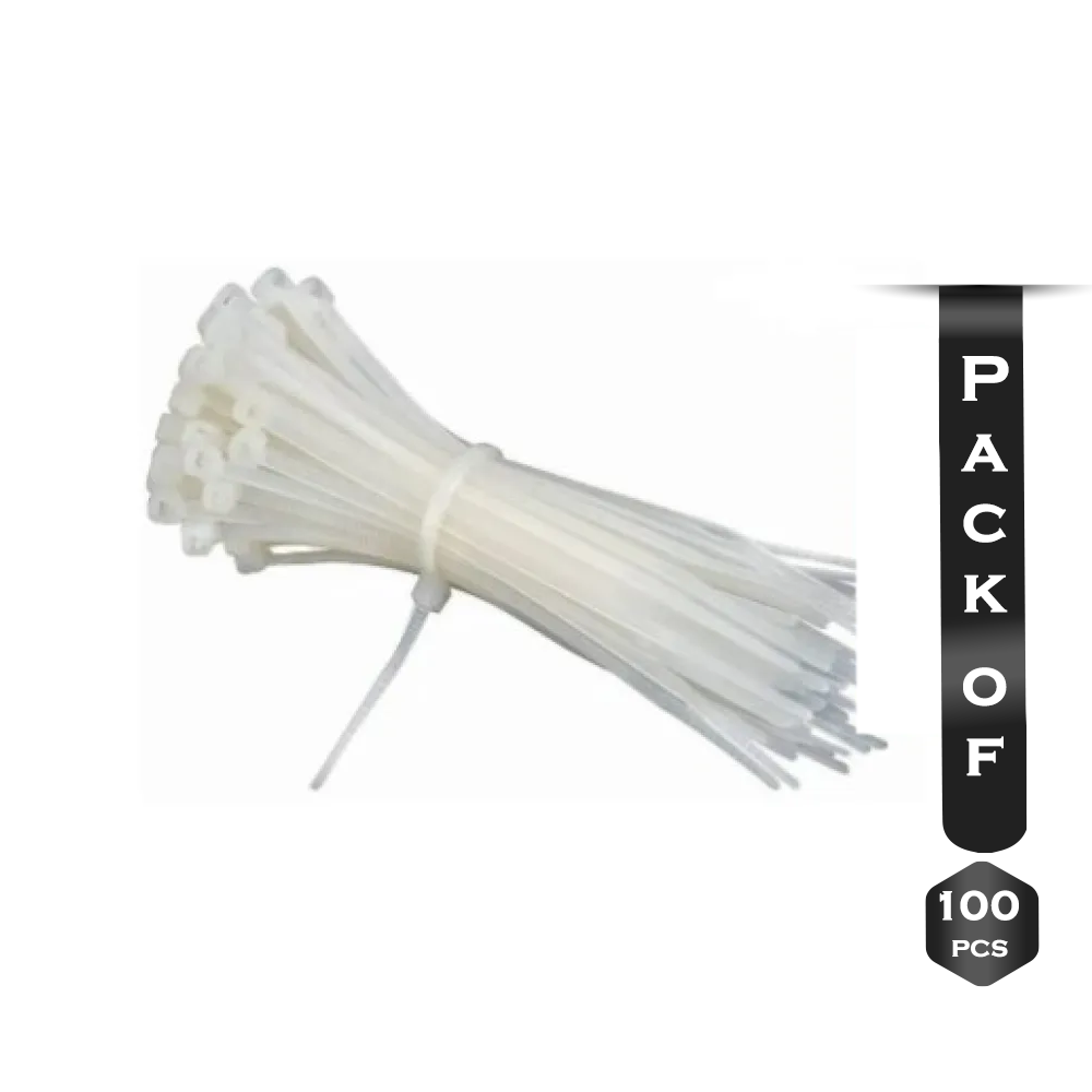 Pack Of 100Pcs Nylon Durable Cable Ties - 4 Inch - 3x150 mm