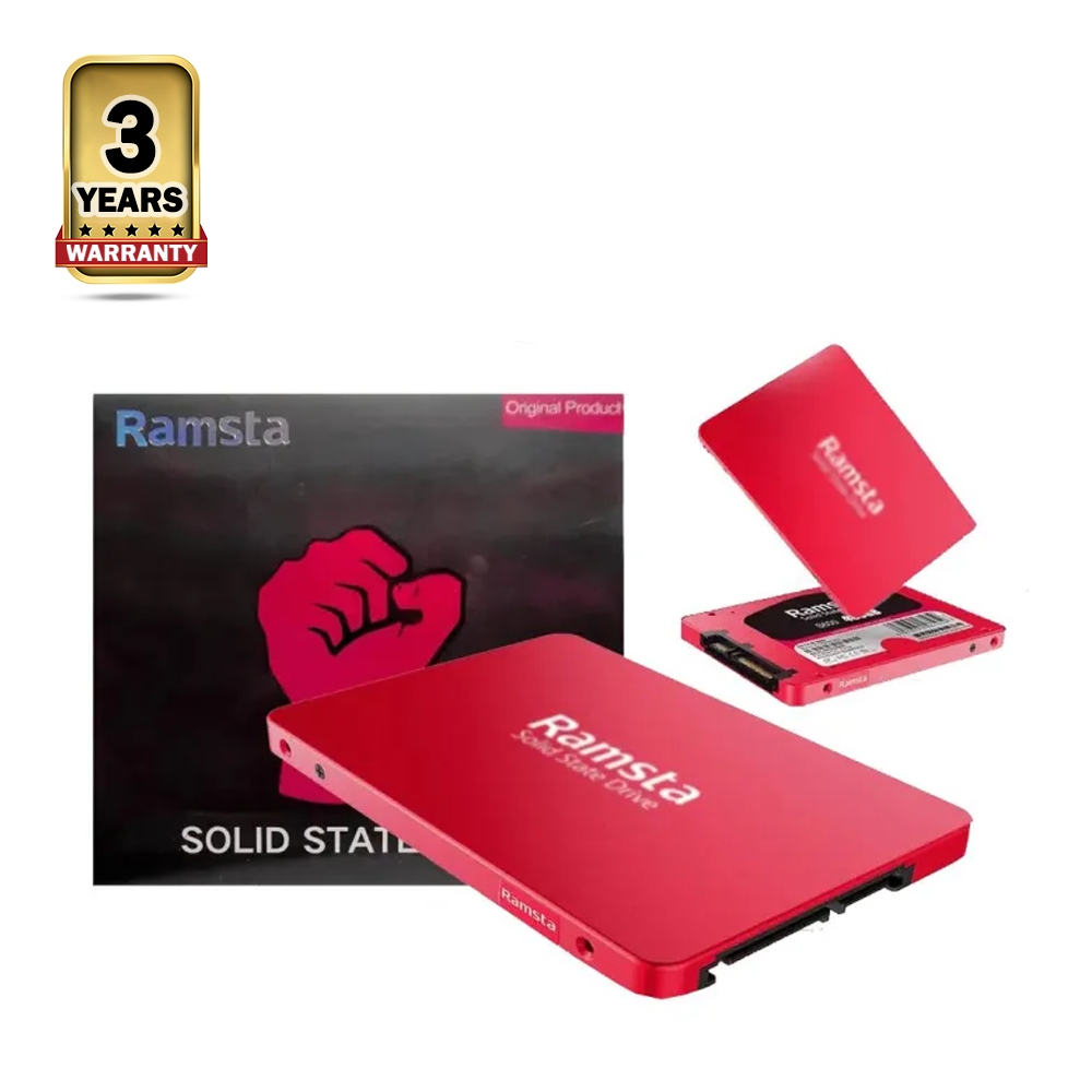 RAMSTA S800 2.5 inch SSD SATA3 All Computer and Laptop Supported - 240GB - Red