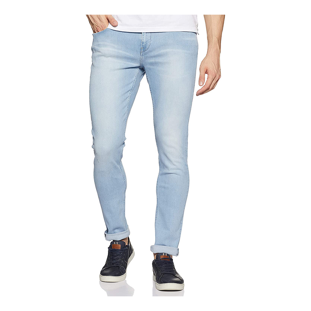 Cotton Semi Stretch Denim Jeans Pant For Men - Light Blue - NZ-13070