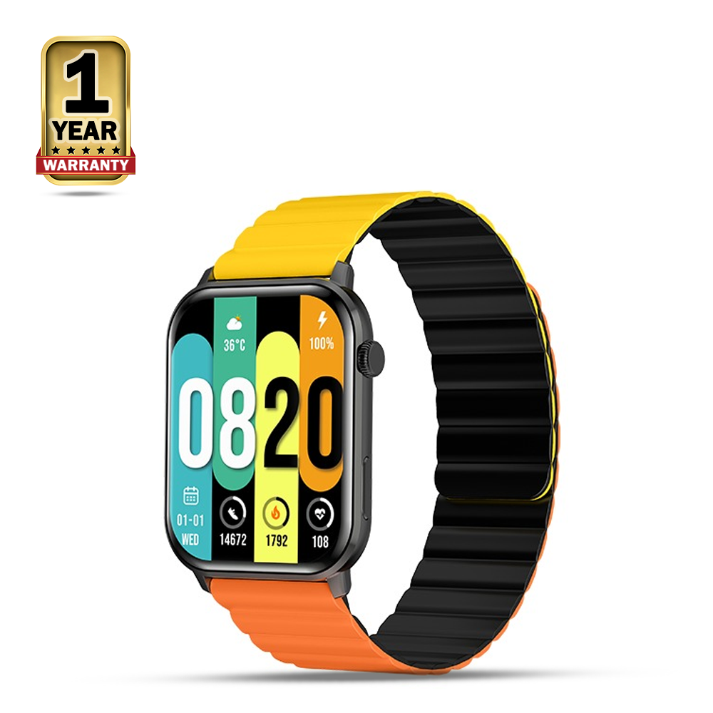 Kieslect KS Calling Smart Watch With Free Strap And Protector - Orange and Yellow