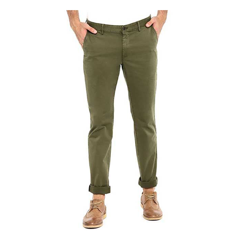 Cotton Chinos Gabardine Pant For Men - Olive - NZ-3100