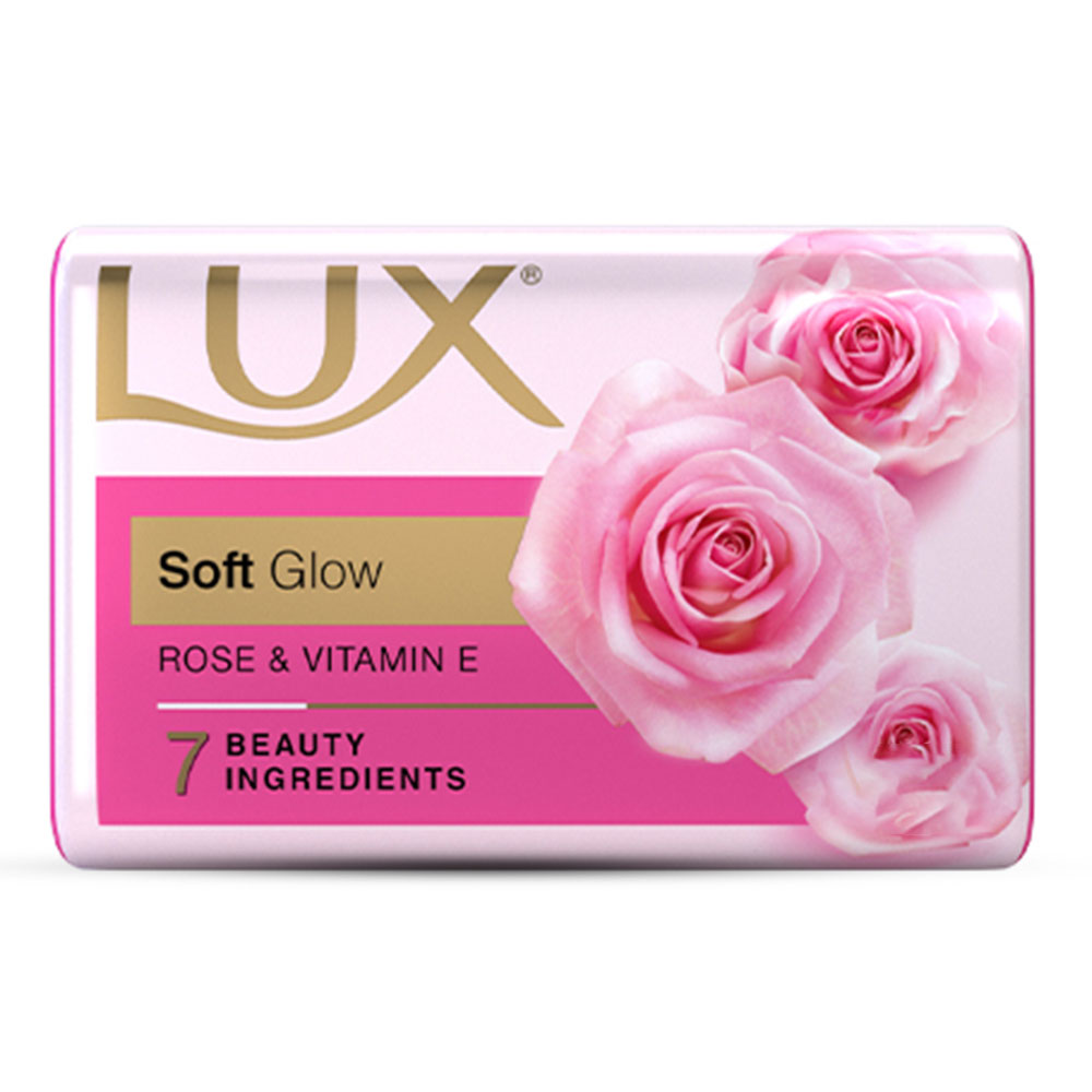 Lux Soap Bar Soft Glow - 125gm With Rin Liquid - 35ml Free