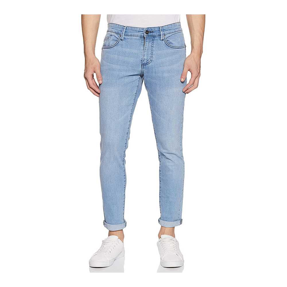 Cotton Semi Stretch Denim Jeans Pant For Men - Light Blue - NZ-13030