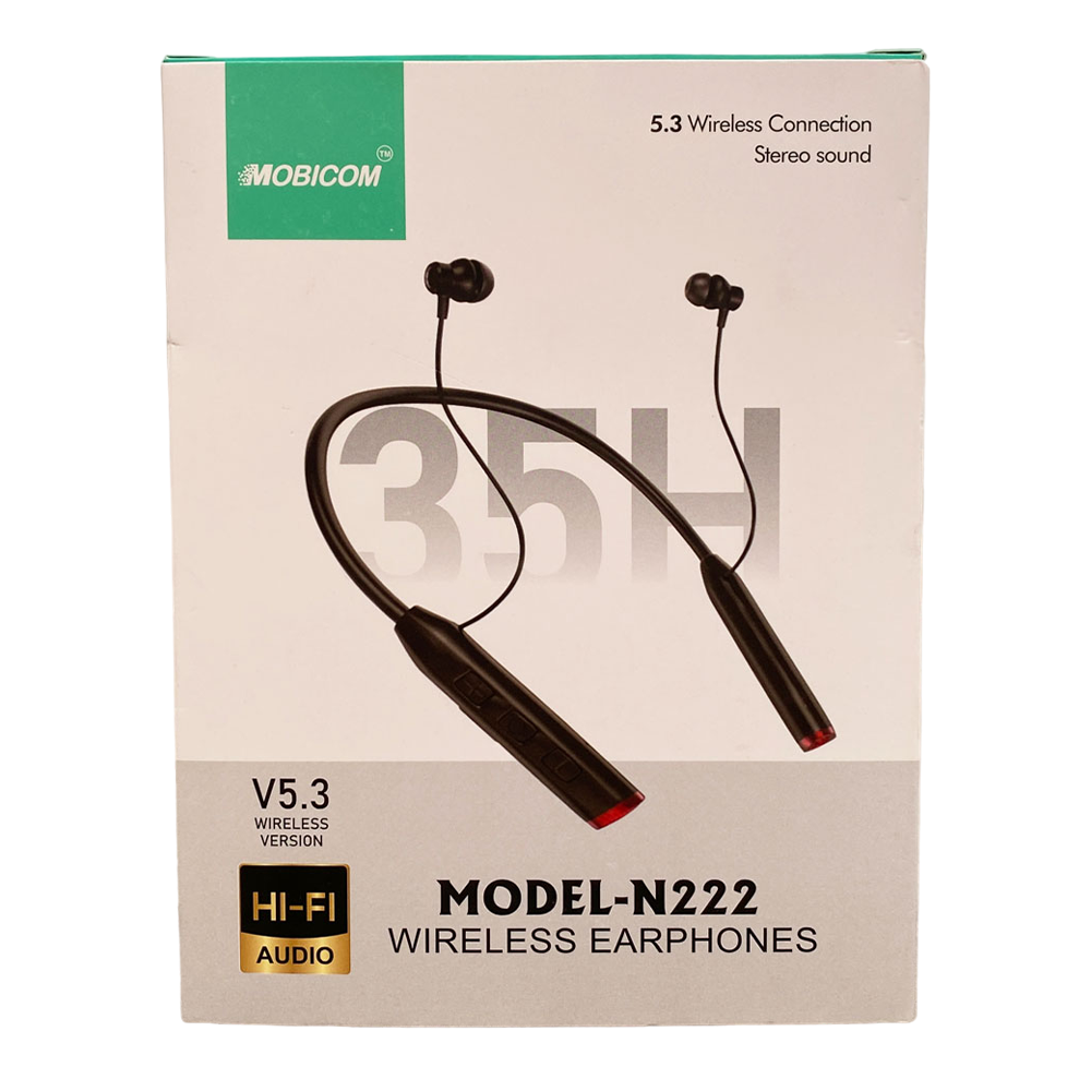 Mobicom N222 Bluetooth Neckband Earphone - Black