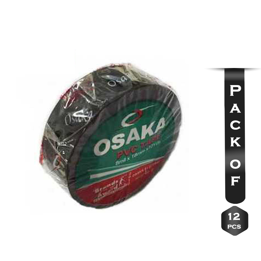 Pack of 12 Pcs Osaka 18 Mm Pvc Tape - Black