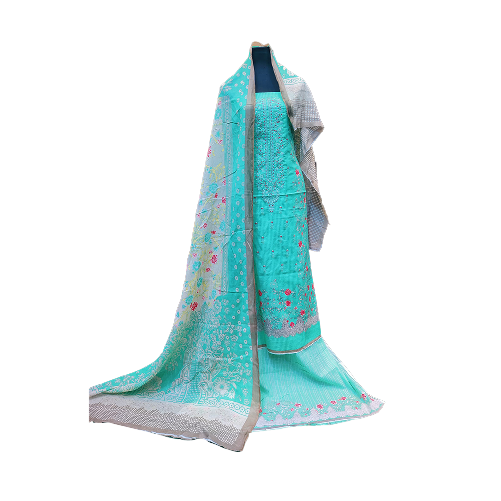 Proud PL-SL00030 Unstiched Cotton Digital Print Lawn Salwar Kameez For Women - Aqua