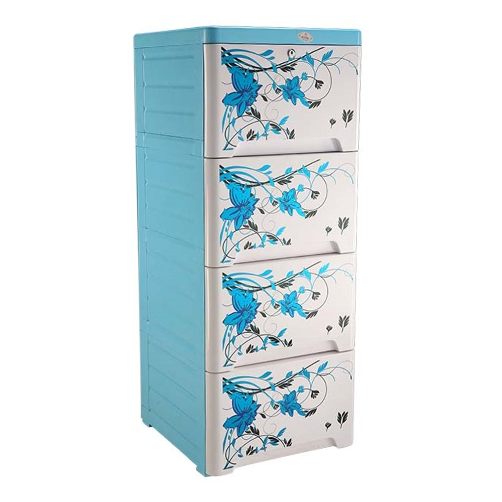 RFL Single Wardrobe - 4 Drawer - Blue