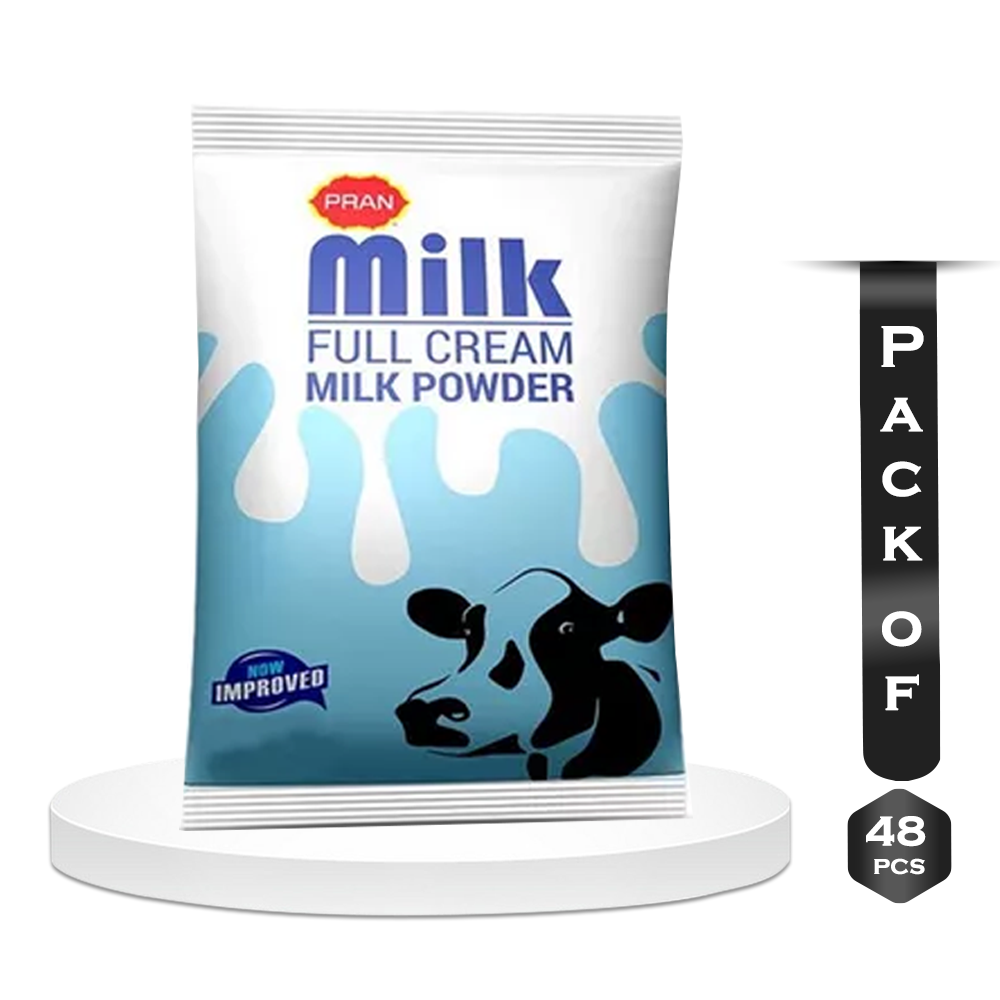 Pack Of 48pcs Pran Full Cream Milk Powder - 500gm