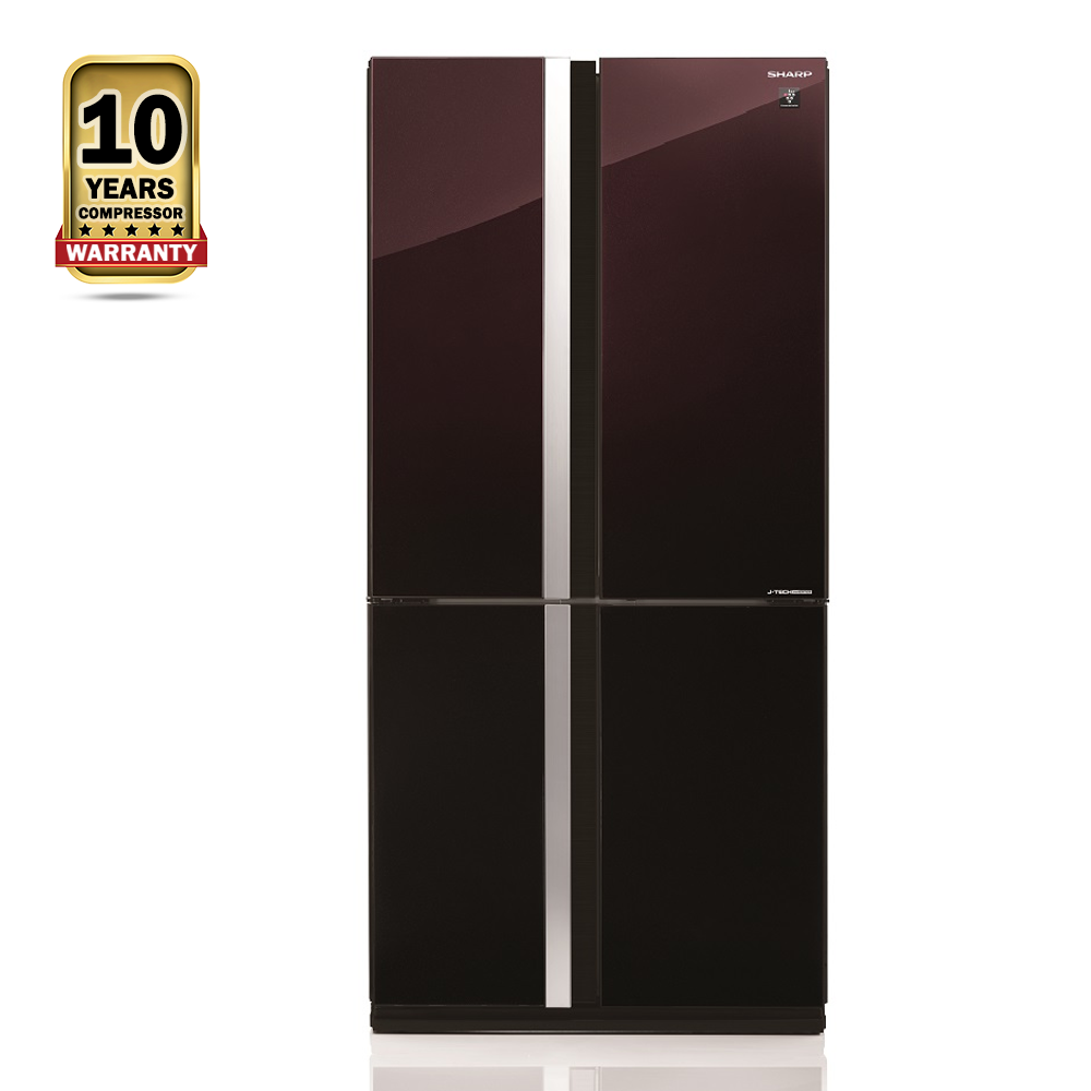 Sharp SJ-VX88PG-RD 4-Door Refrigerator - 639 Litres - Red