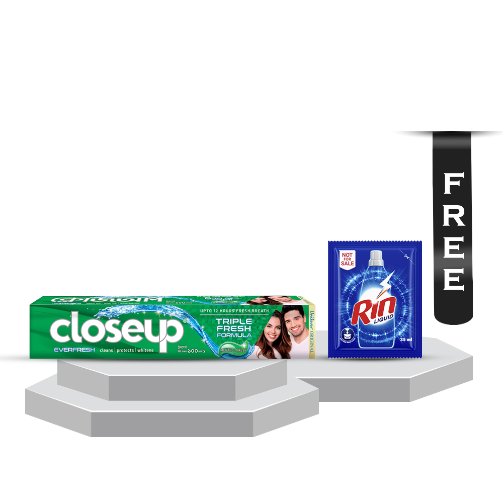 Closeup Menthol Fresh Toothpaste - 160gm With Rin Liquid - 35ml Free - 69984712