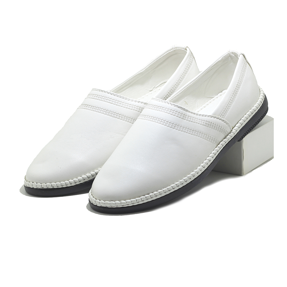 PU Leather Shoe For Men - White - IN369