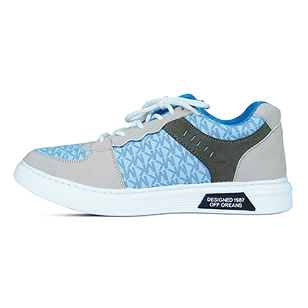 PU Leather Sneakers for Men - Sky Blue - F12