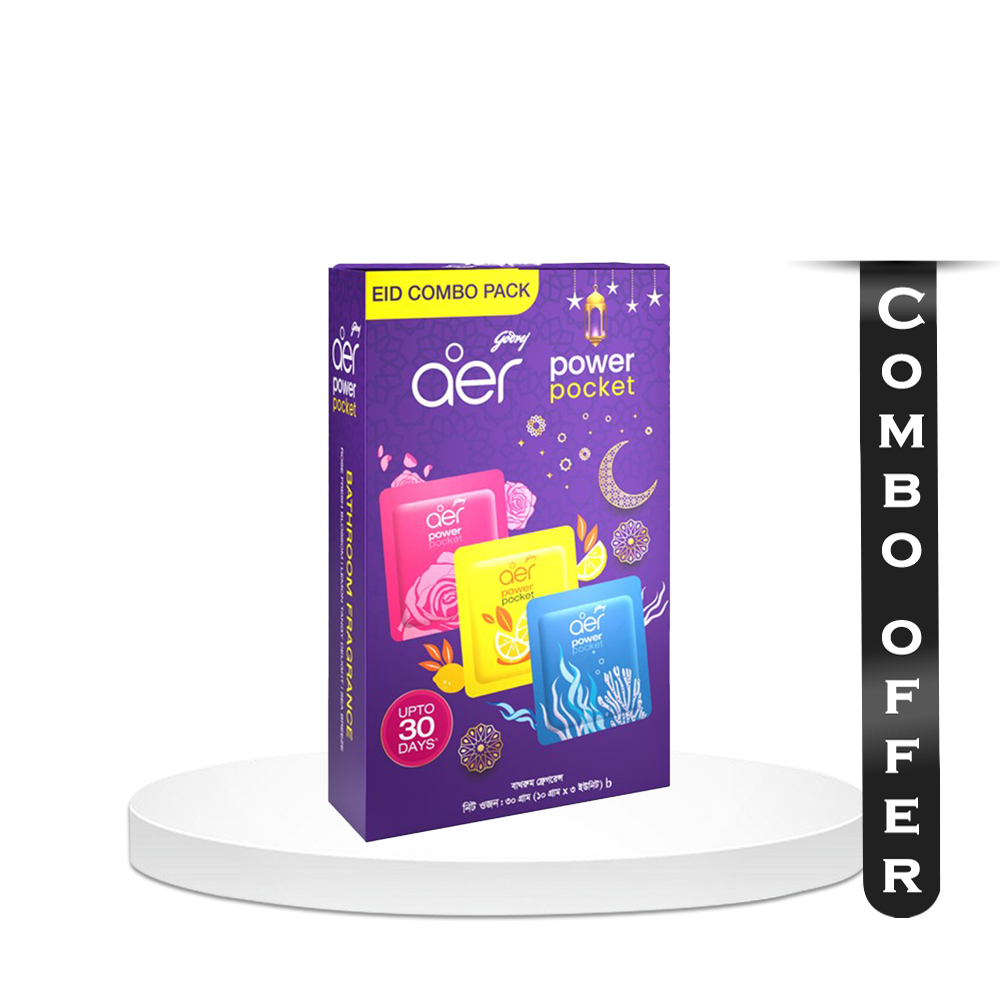 Combo of 3 Pcs Godrej Aer Power Pocket Bathroom Fragrance -30gm