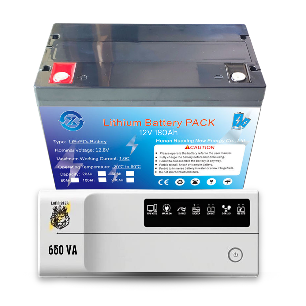 Lannister LB-11 Digital UPS IPS - 650 VA - 500 Watt - 12 Volt With 180ah Battery - Full Package