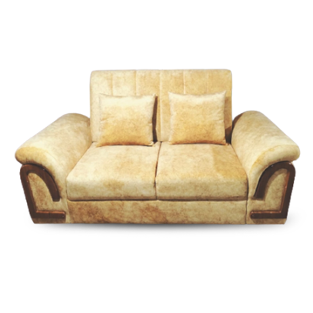 Shegun Wood Two Seater Sofa - Yellow - ZF-Sofa-03 