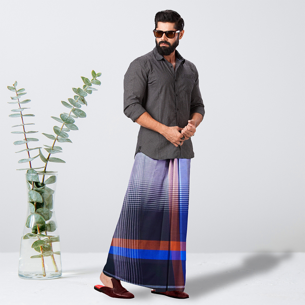Cotton Lungi for Men - Multicolor - LMS07