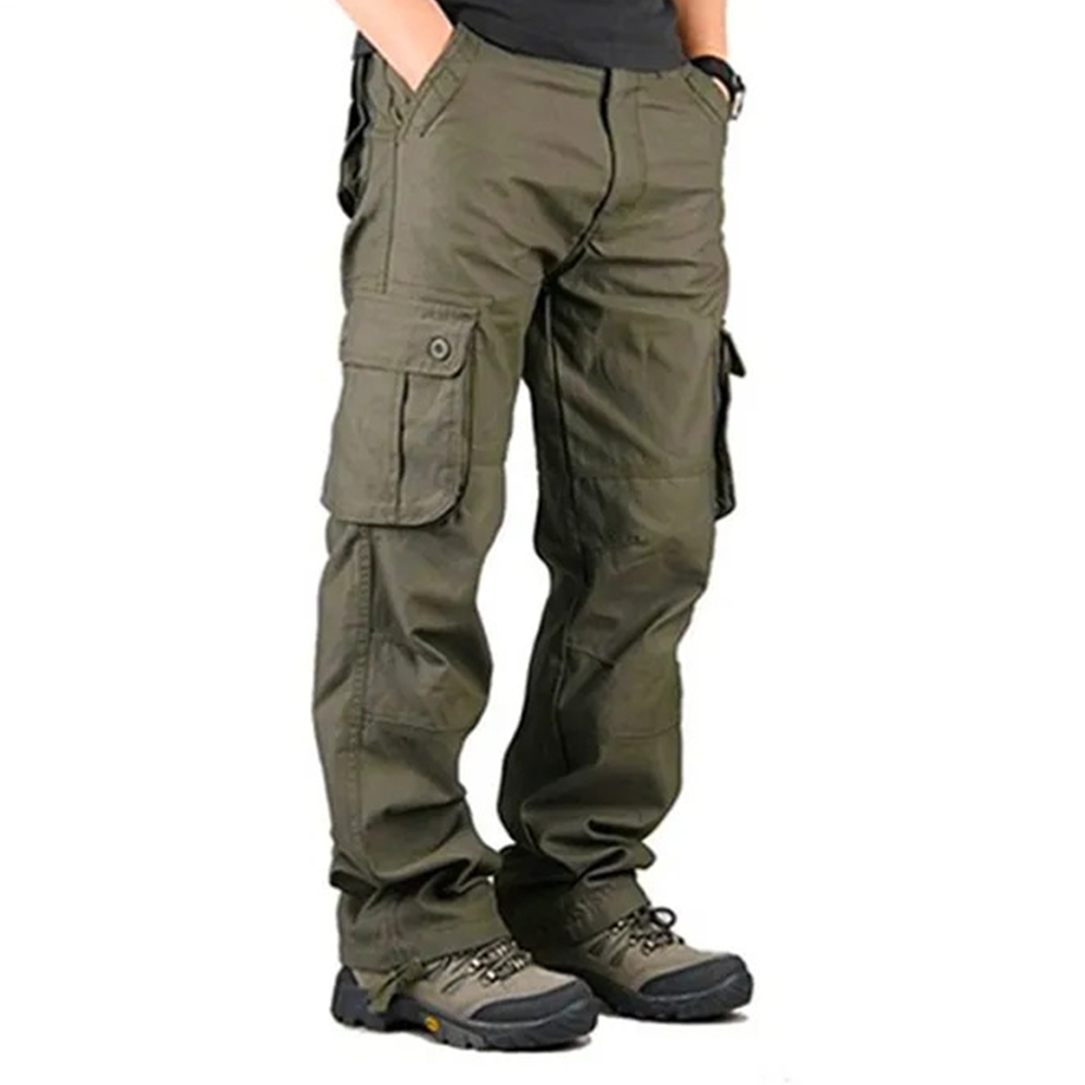 Twill Cotton Cargo Mobile Pant For Men - Dark Olive - NH&B006