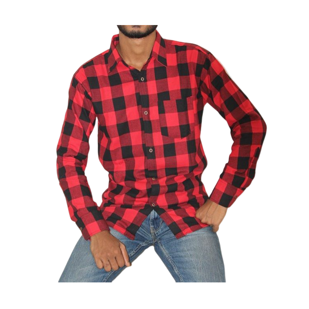 Red casual hot sale shirt