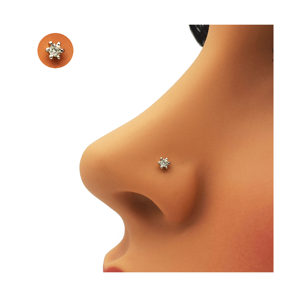 Diamond nose pin hot sale single stone