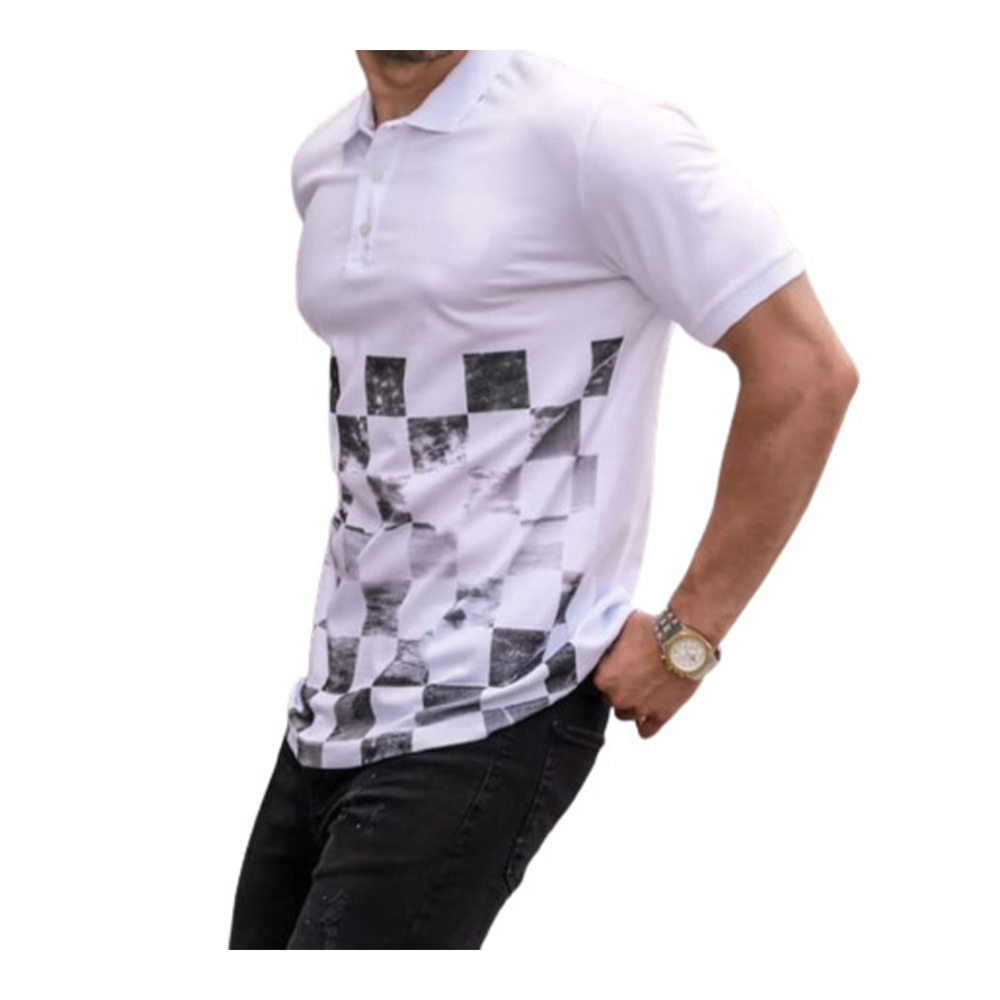 Cotton Half Sleeve Polo Shirt For Men - White - PT- 81