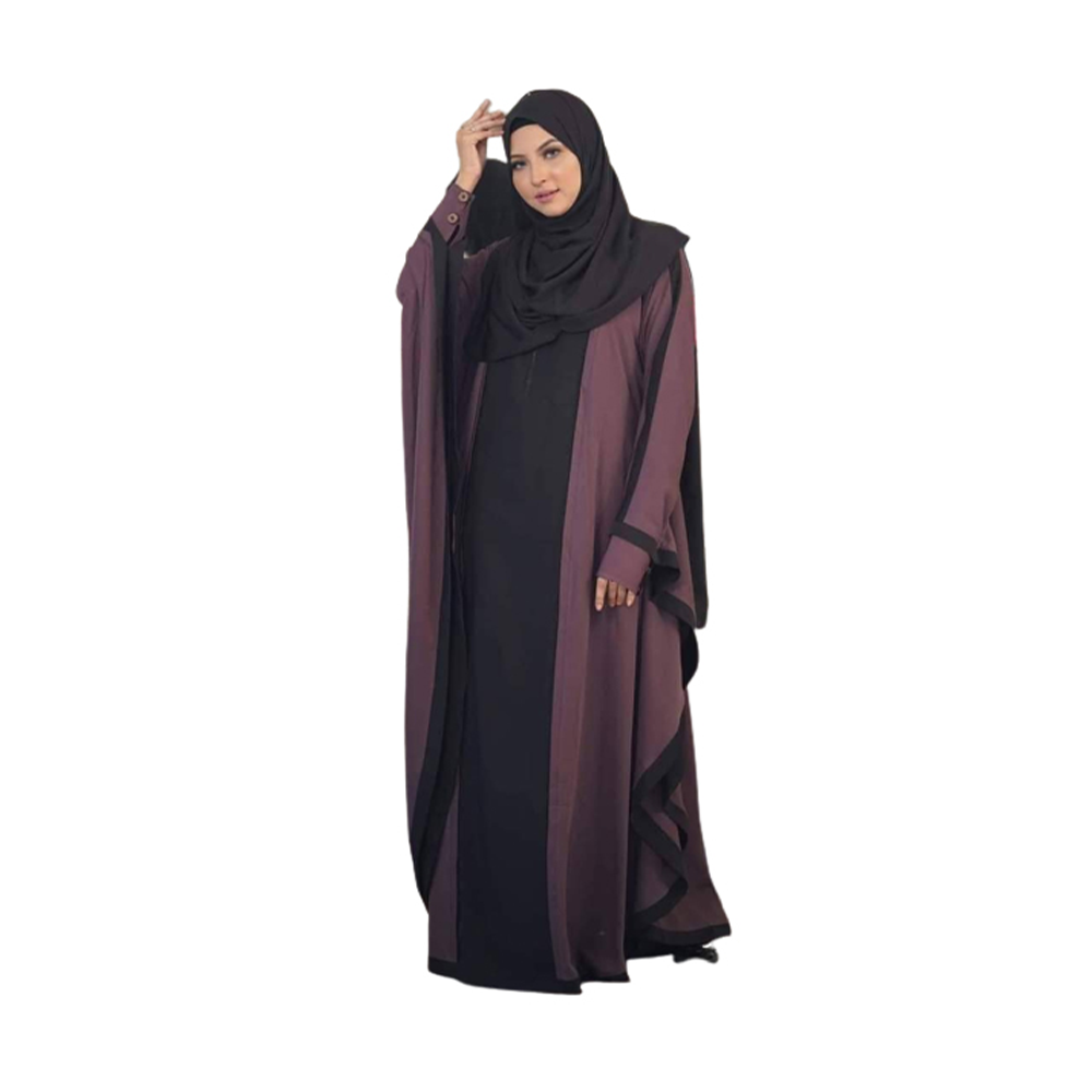 Dubai Cherry Abaya Burka For Women - BK-14 - Black And Chocolate