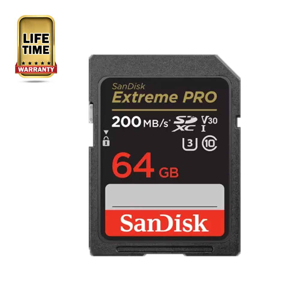 Sandisk Extreme PRO 200mbps SDXC UHS-I Memory Card - 64GB