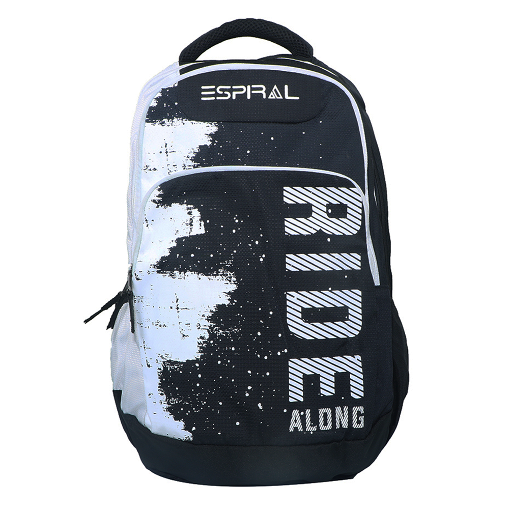 Nylon Backpack For Men - KZ801 - Black and White