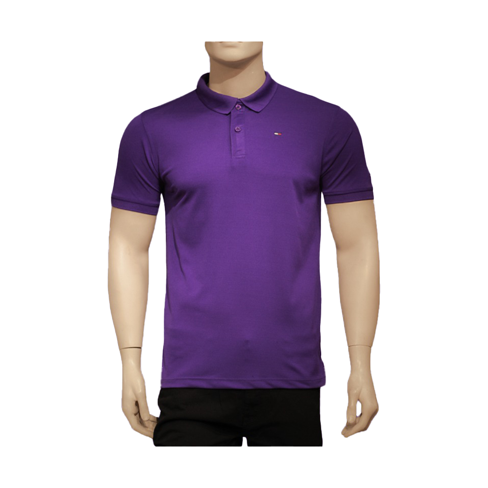 Half Sleeve Cotton Polo Shirt for Men 409 - Purple