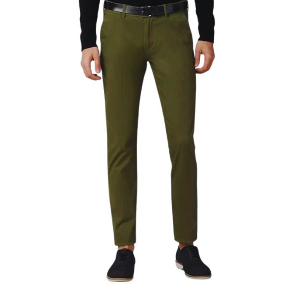 Cotton Chinos Gabardine Pant For Men - Olive