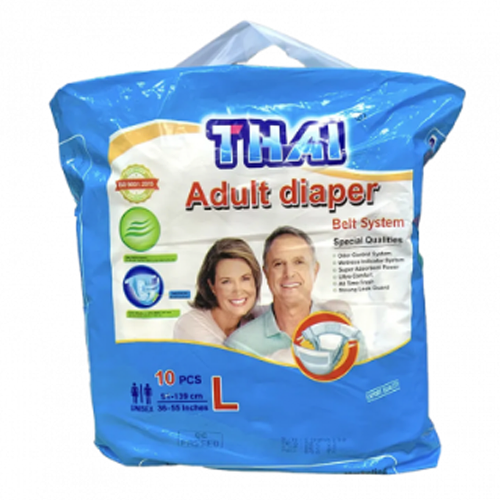 Thai Adult Belt Diapers - L - 10 Pcs