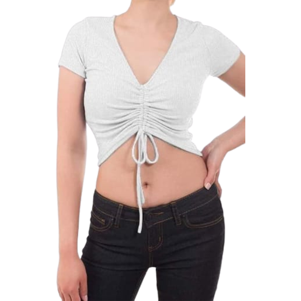 Cotton Crop Tops Full Sleeve Blouse For Women - White - TP-23
