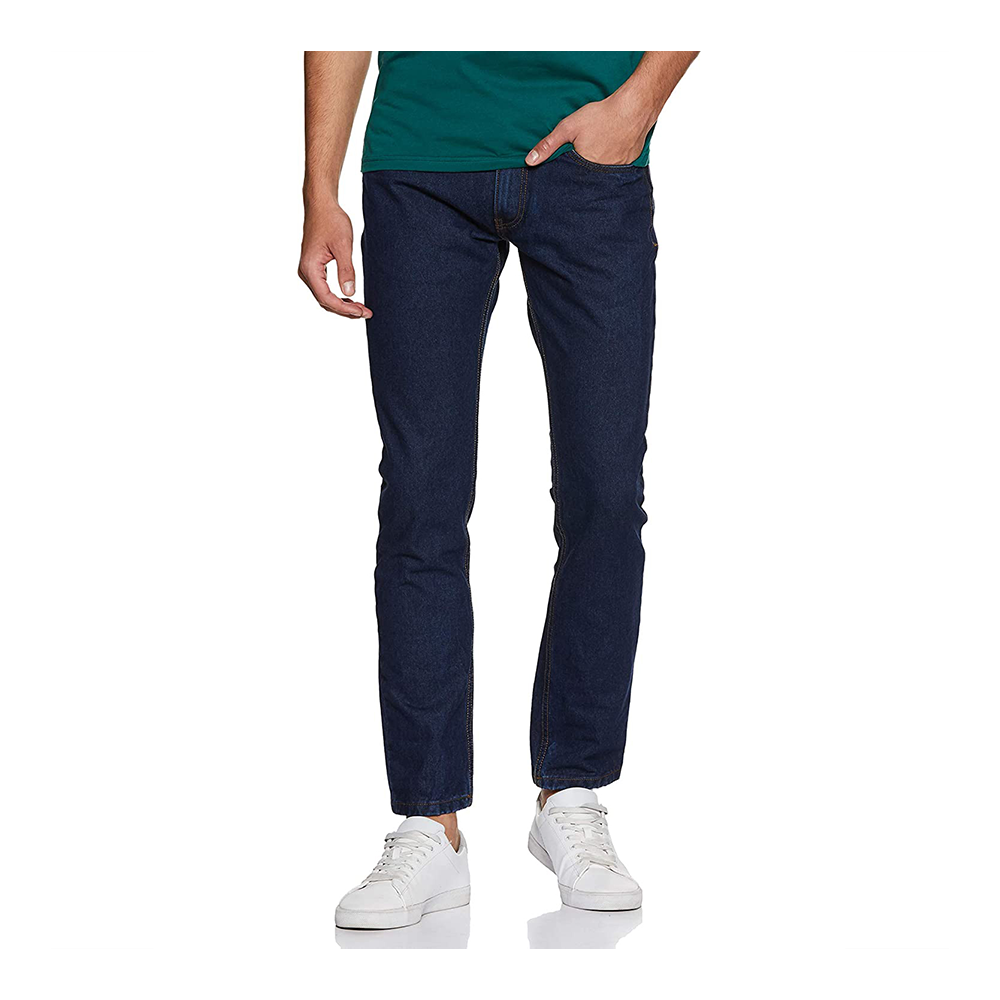 Cotton Semi Stretch Denim Jeans Pant For Men - Dark Blue - NZ-13050