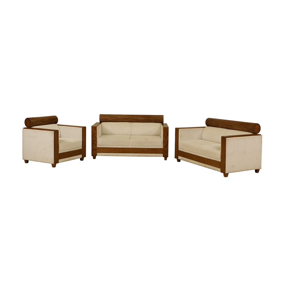 Delta Furnishers DIL-SOF-115 Beech & Veneered Process Wood Sofa - Lacquer and SantaFe