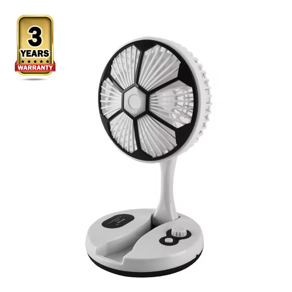 Rechargeable Mini Standing Folding Table Fan - Grey