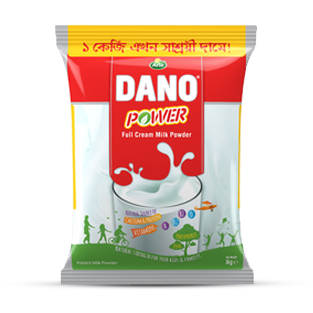Arla Dano Instant Power Full Cream Milk Powder - 1kg Poly