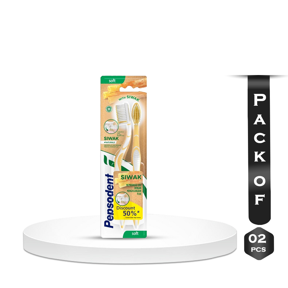 Pack of 2 pcs Pepsodent Toothbrush Siwak Soft IsI