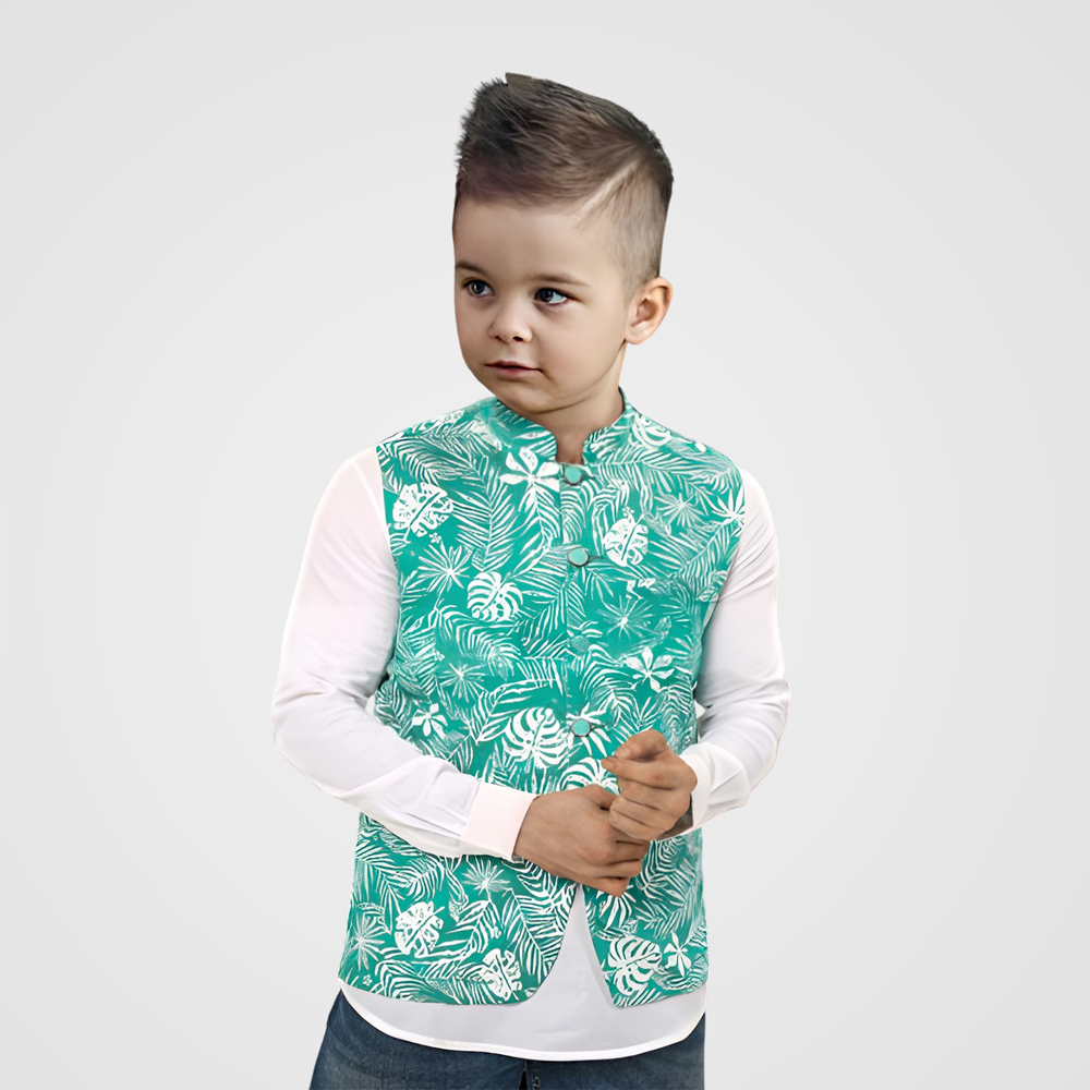 Synthetic Casual Koti For Baby Boy - Light Green - 12