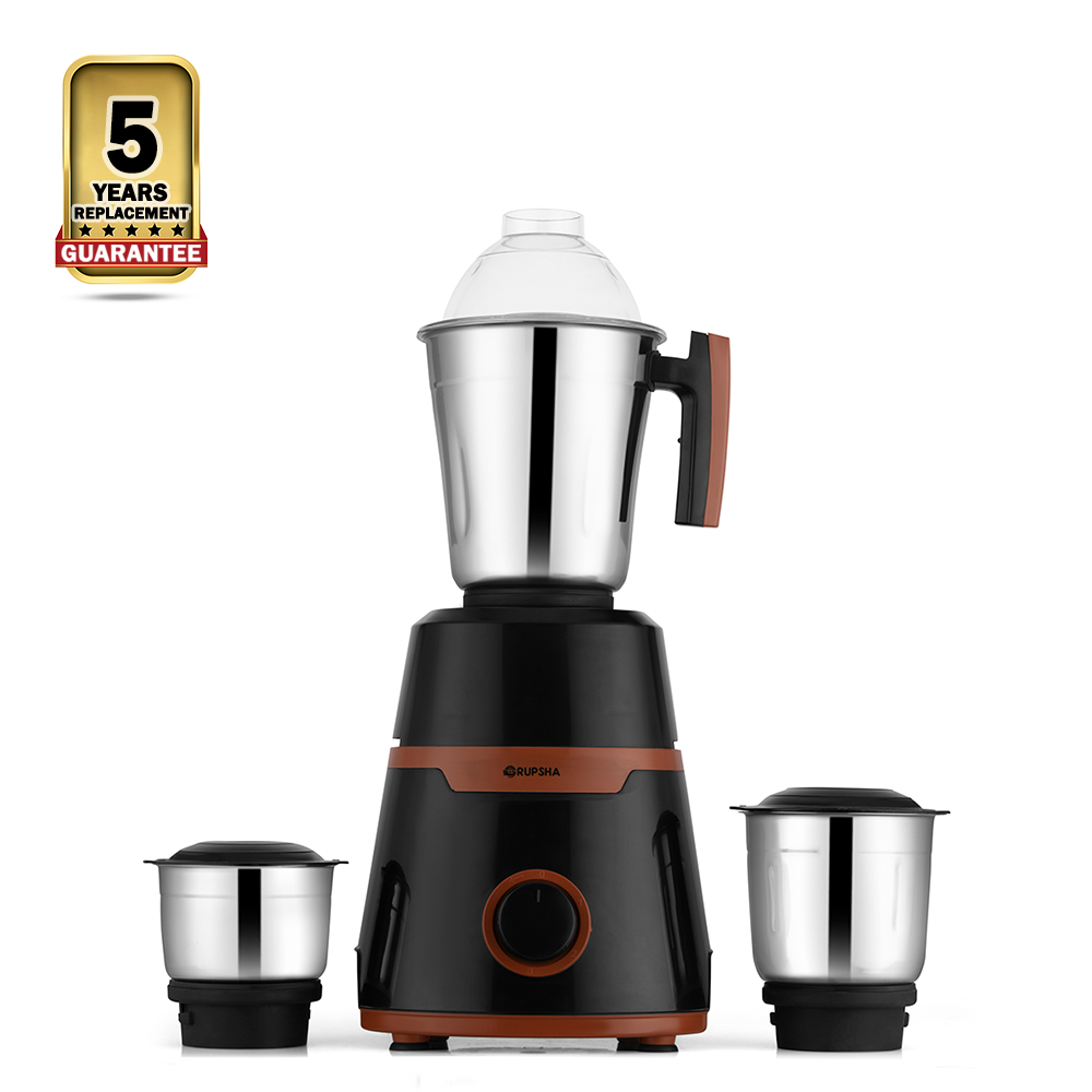 Rupsha Twister Mixer Grinder With 3 Jars - 600W - Copper and Black
