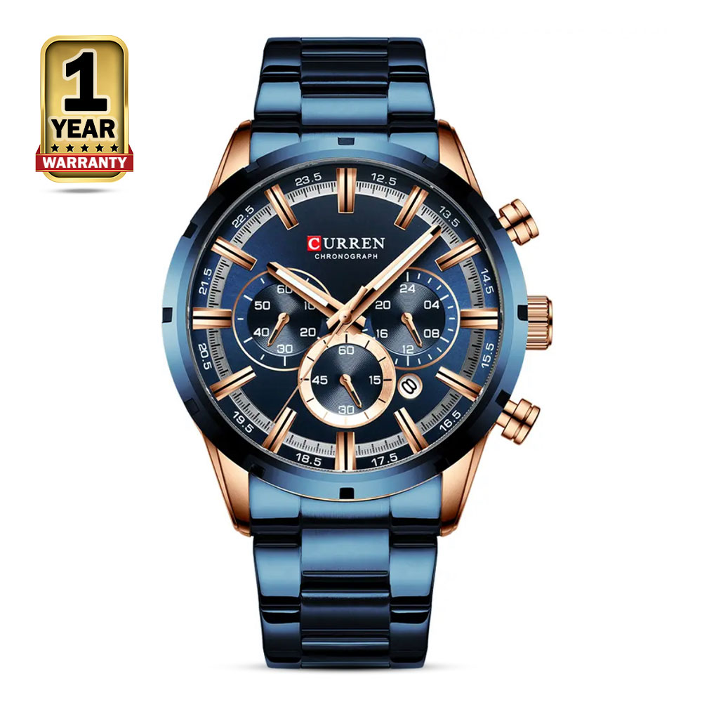 Curren 8355 Stainless Steel Analog Watch For Men Navy Blue