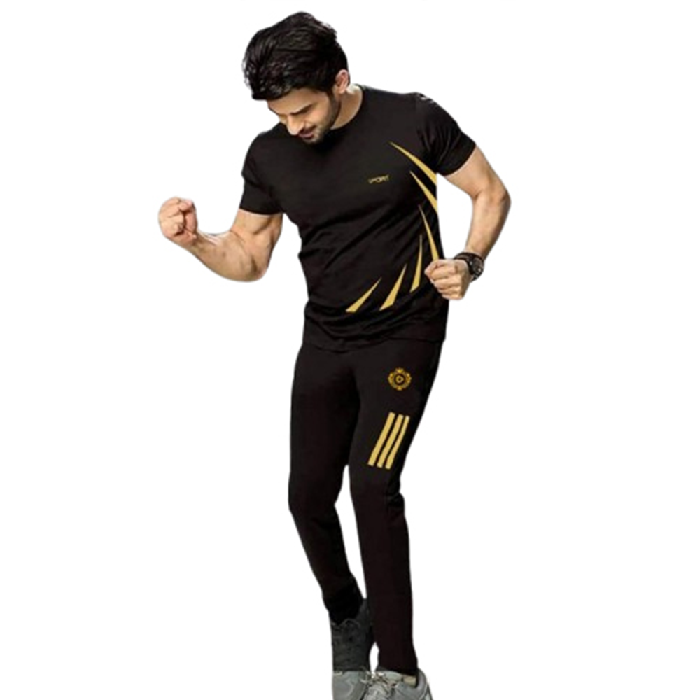 PP Jersy Trouser Full Track Suit For Men - Black - TF-89