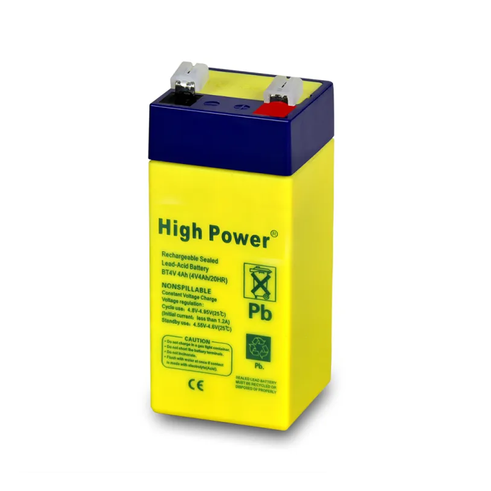 High Power BT4V 4AH Rechargeable Sealed Lead-Acid Battery - 4V