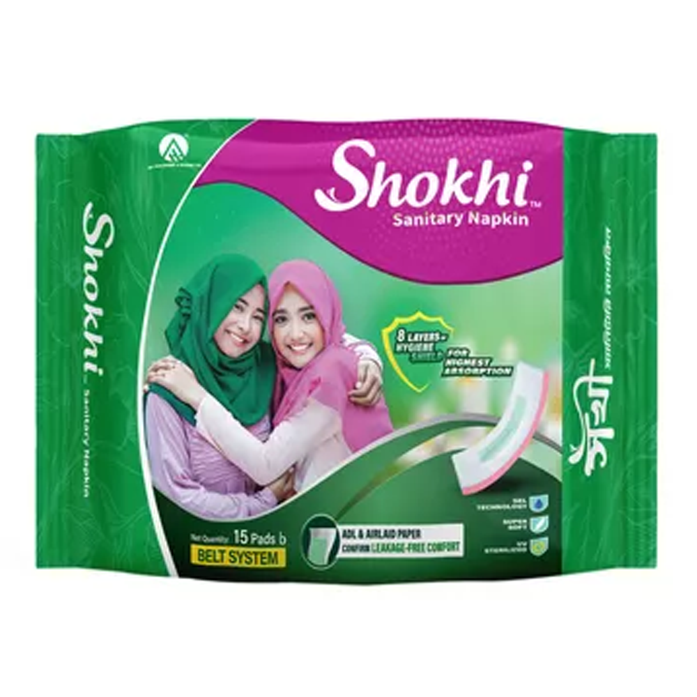 Shokhi Sanitary Napkin Belt - 15Pcs