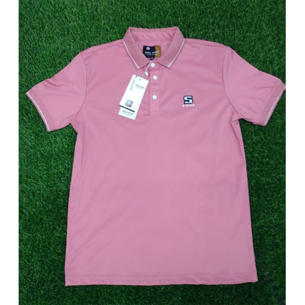 Cotton Polo T-Shirt For Men - Pink