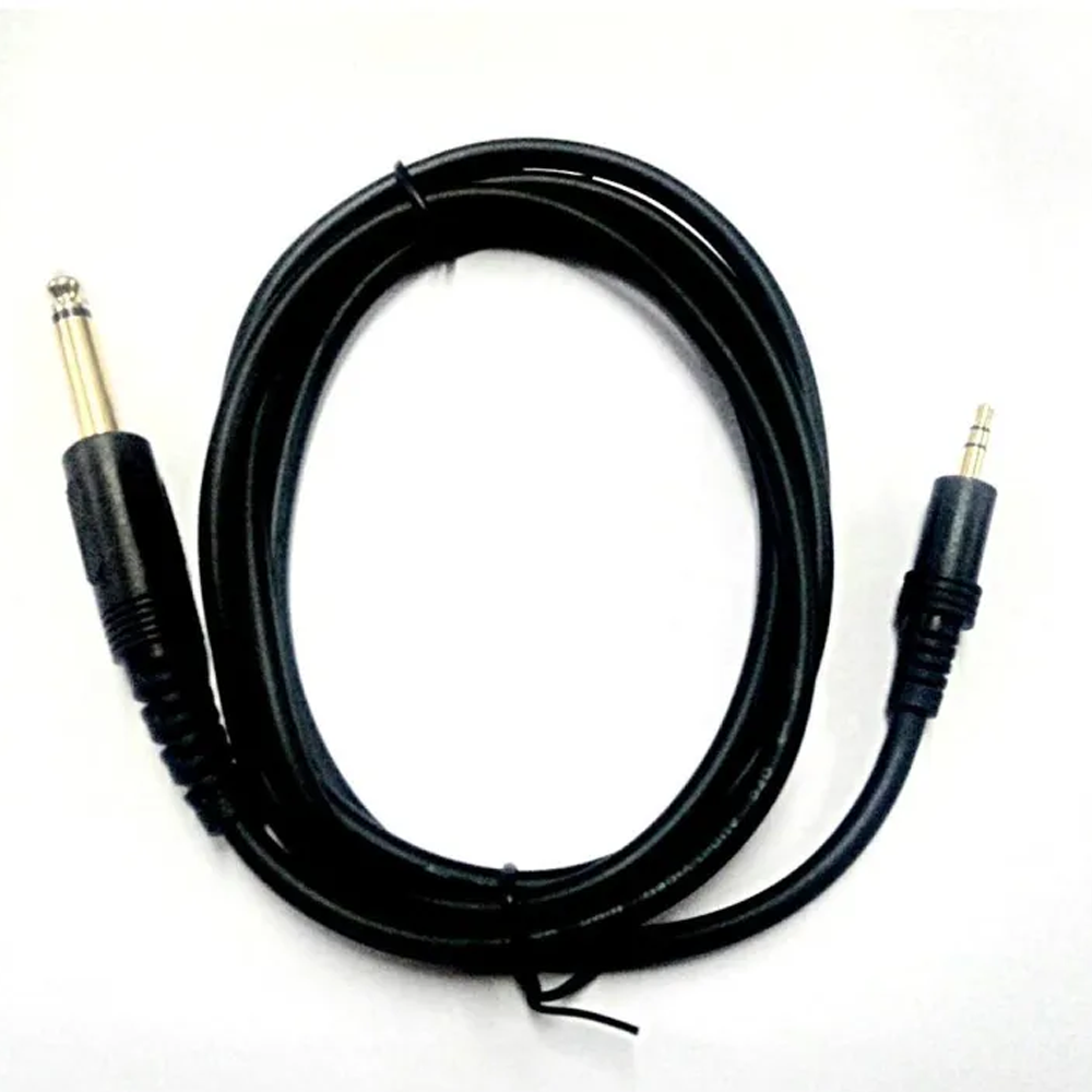 Guitar Cable 5 Feet 3.5Mm To 6.5Mm Male To Male Audio Cable - Black