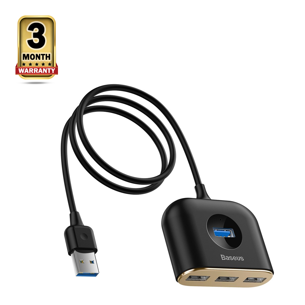 Baseus CAHUB-AY01 Square round 4 in 1 USB HUB USB3.0 Adapter - Black
